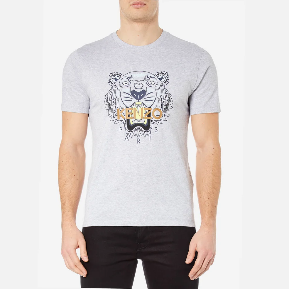KENZO Men's Printed Tiger T-Shirt - Pearl Grey Image 1
