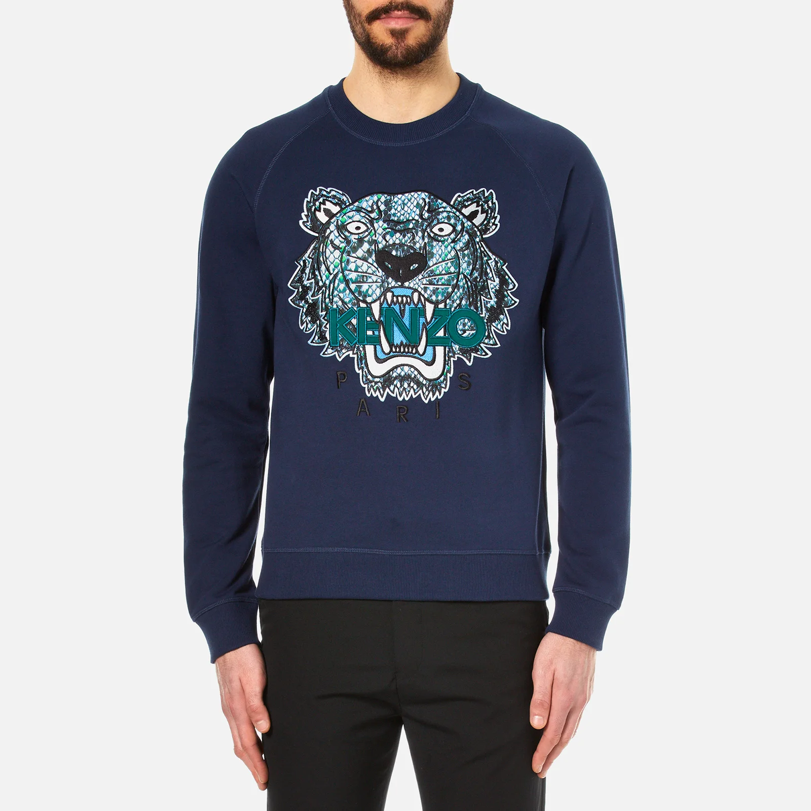 KENZO Men's Snake X Tiger Embroidery Sweatshirt - Navy Image 1