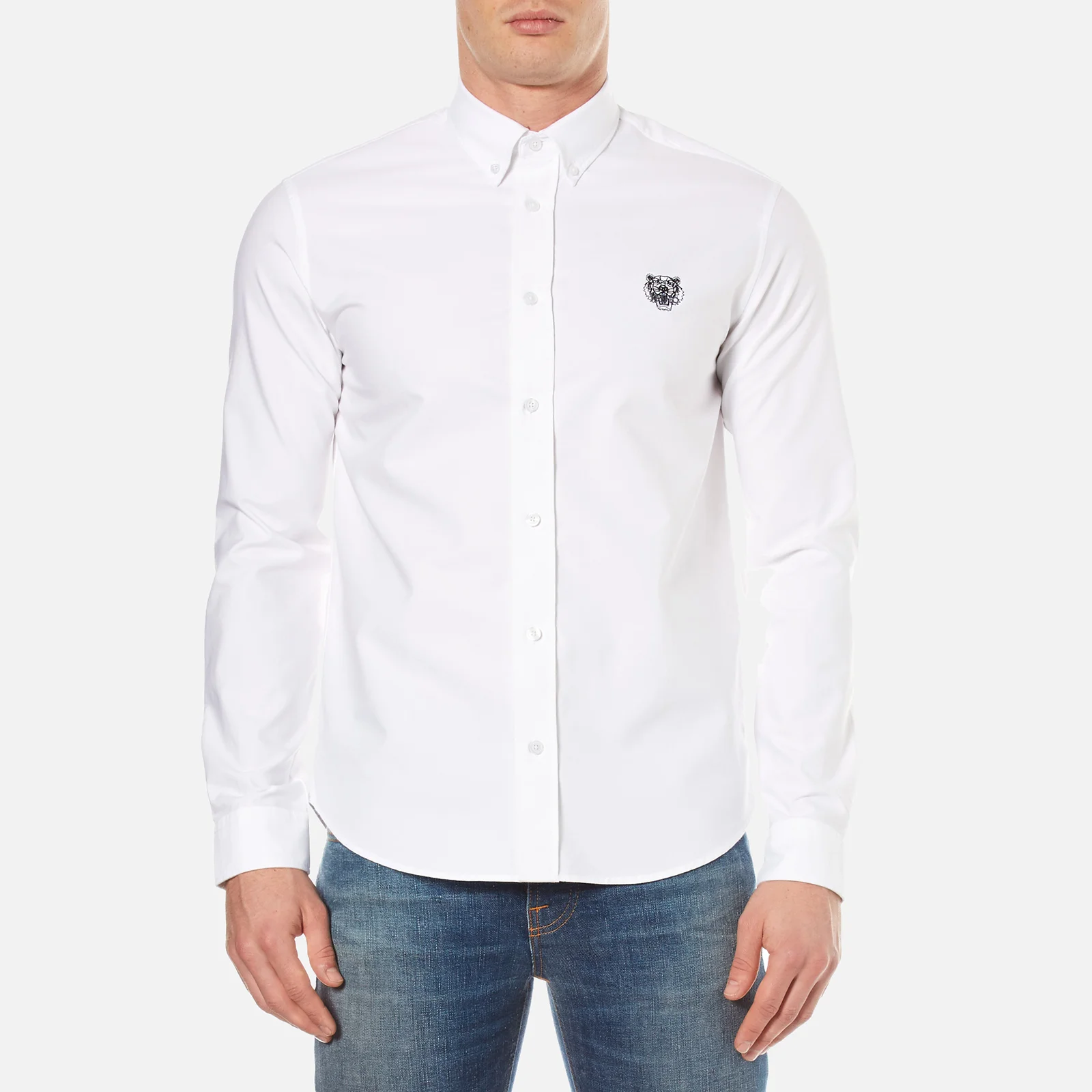 KENZO Men's Casual Fit Oxford Tiger Shirt - White Image 1
