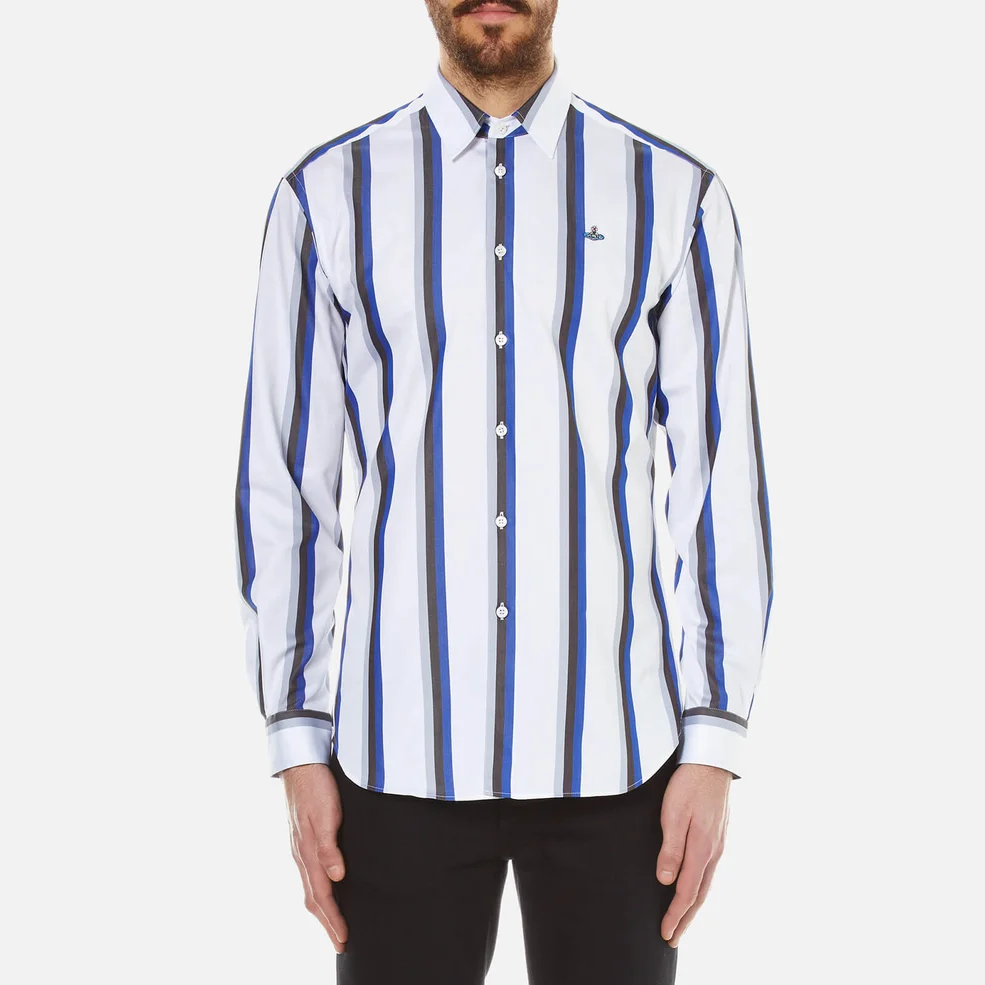 Vivienne Westwood Men's Bold Stripe Cutaway Shirt - Blue Stripe Image 1