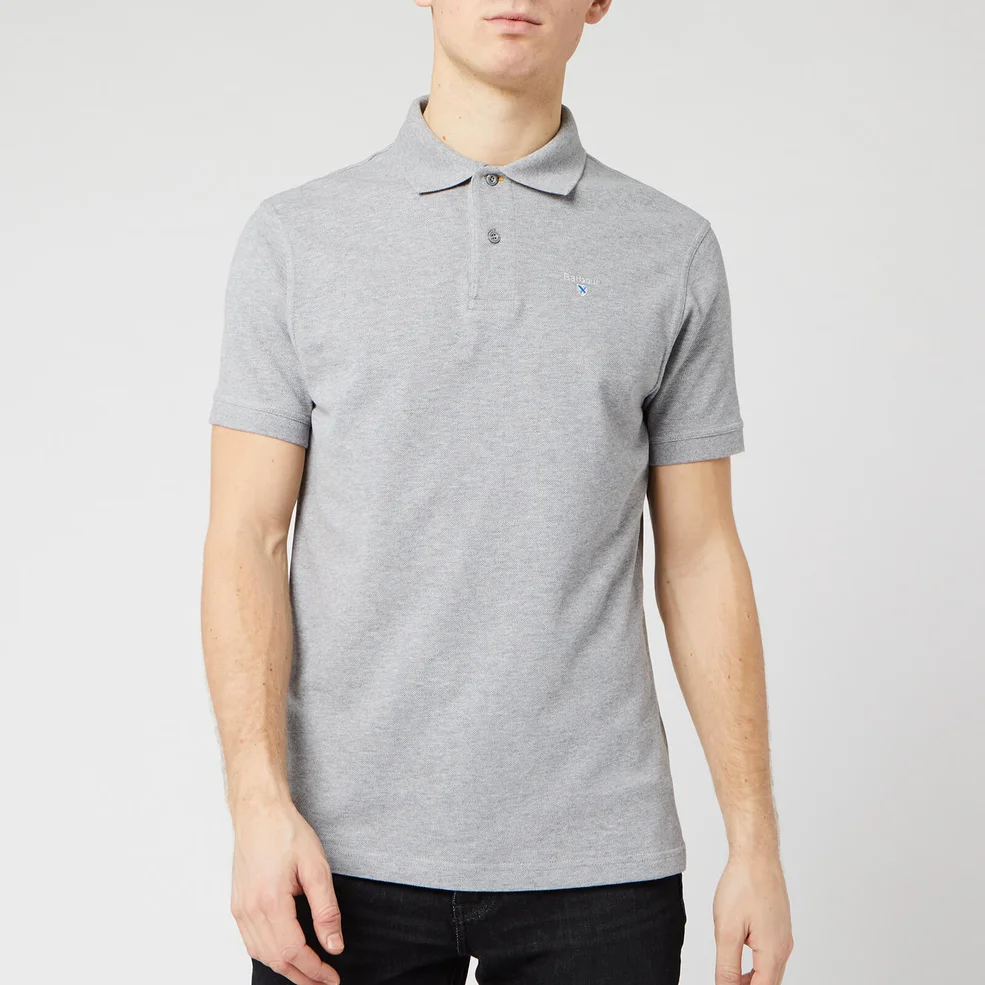 Barbour Heritage Men's Sports Polo - Grey Marl Image 1