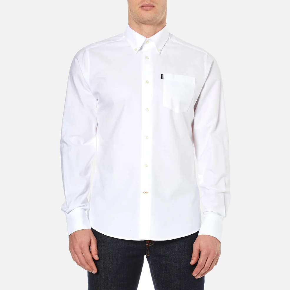 Barbour Men's Stanley Oxford Long Sleeve Shirt - White Image 1