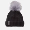 BKLYN Women's Merino Wool Hat with Dark Grey Pom Pom - Black - Image 1
