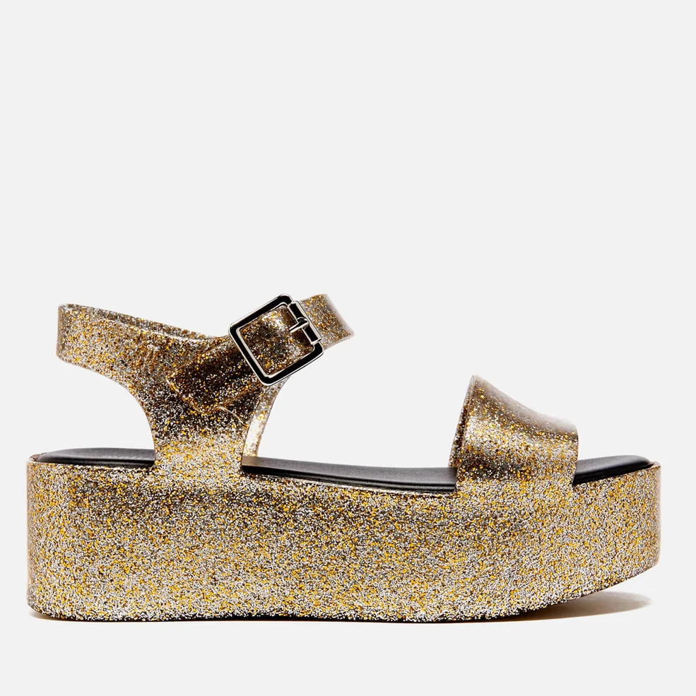 Melissa Women's Mar Flatform Sandals - Gold Glitter Image 1