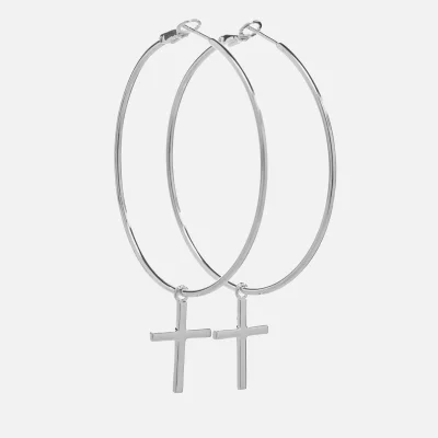 Kiki Minchin Women's Cross Hoop Earrings - Silver