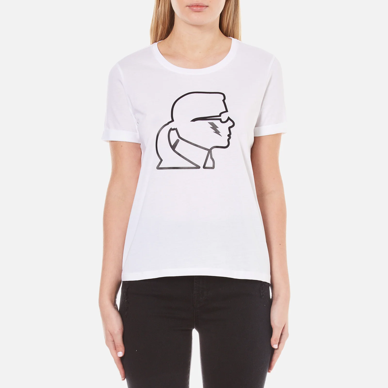 Karl Lagerfeld Women's Karl Lightning Bolt T-Shirt - White Image 1