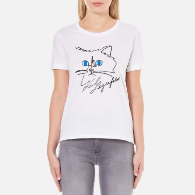 Karl Lagerfeld Women's Choupette Sketch T-Shirt - White