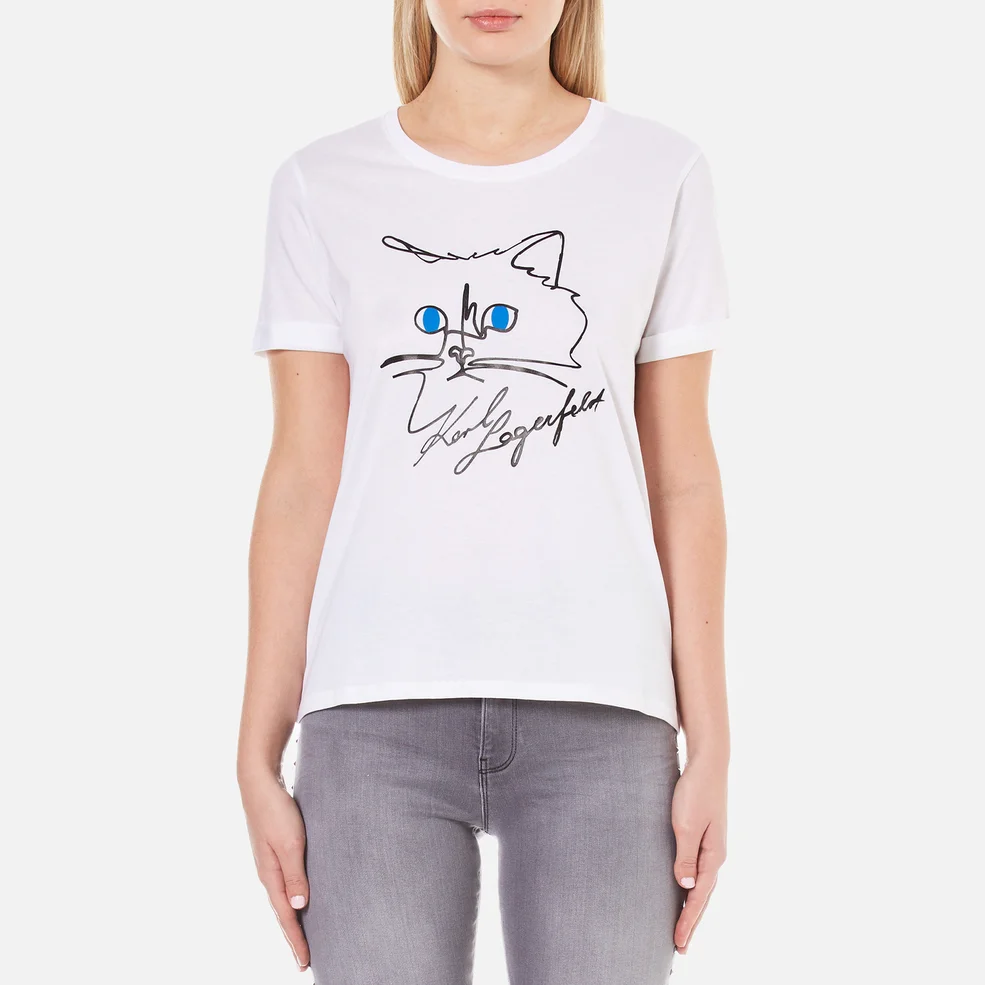 Karl Lagerfeld Women's Choupette Sketch T-Shirt - White Image 1