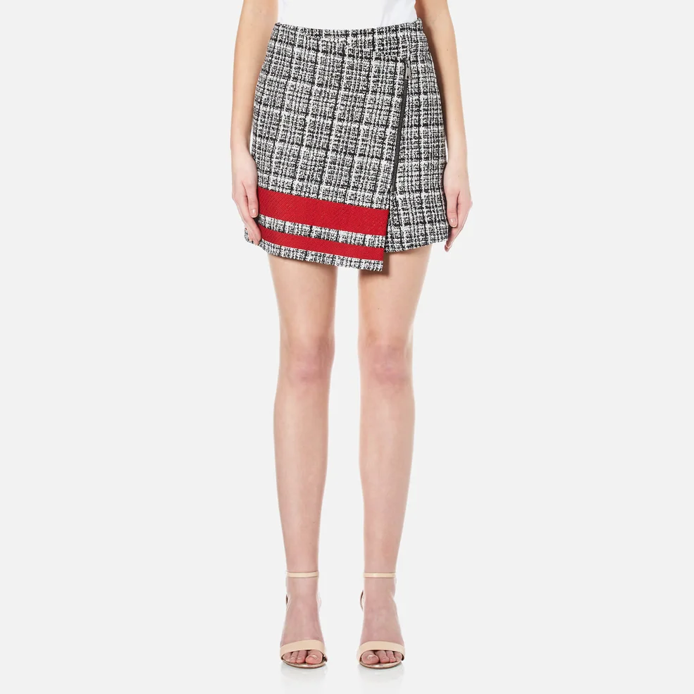 Karl Lagerfeld Women's Boucle Wrap Skirt with Stripe - Multi Image 1