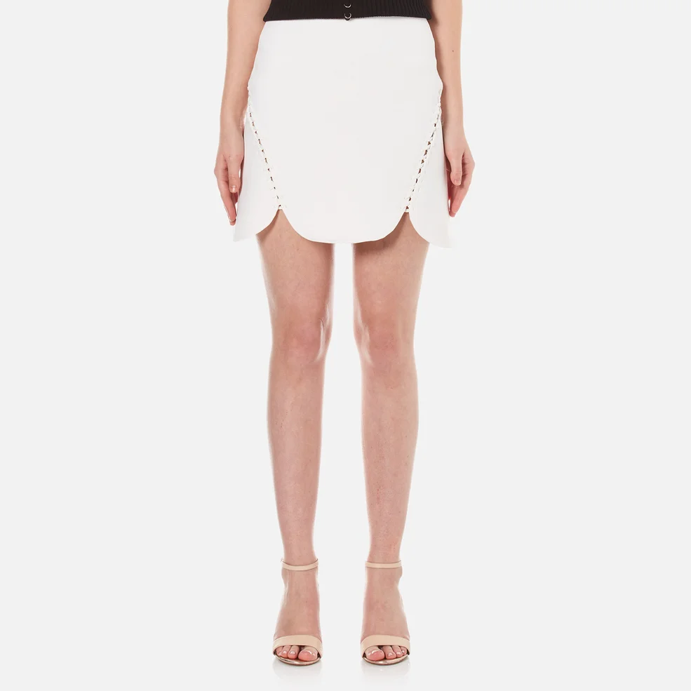 Alexander Wang Women's Mini Shortrow Peplum Lacing Skirt - Bleach Image 1