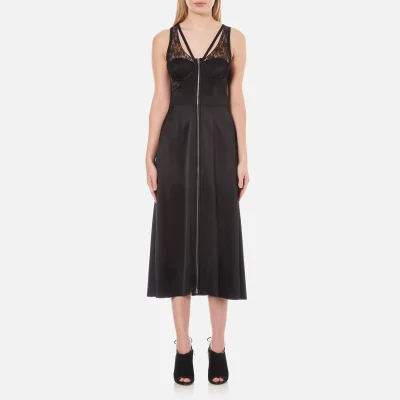 Alexander Wang Women's Midi Length Fluid Skirt Dress with Bustier Detail - Matrix