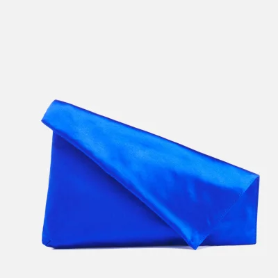 Diane von Furstenberg Women's Satin Asymmetric Foldover Clutch Bag - Cobalt