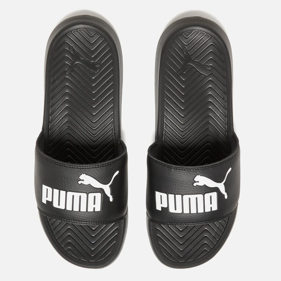 Puma Popcat Slide Sandals - Black/Black/White Image 1