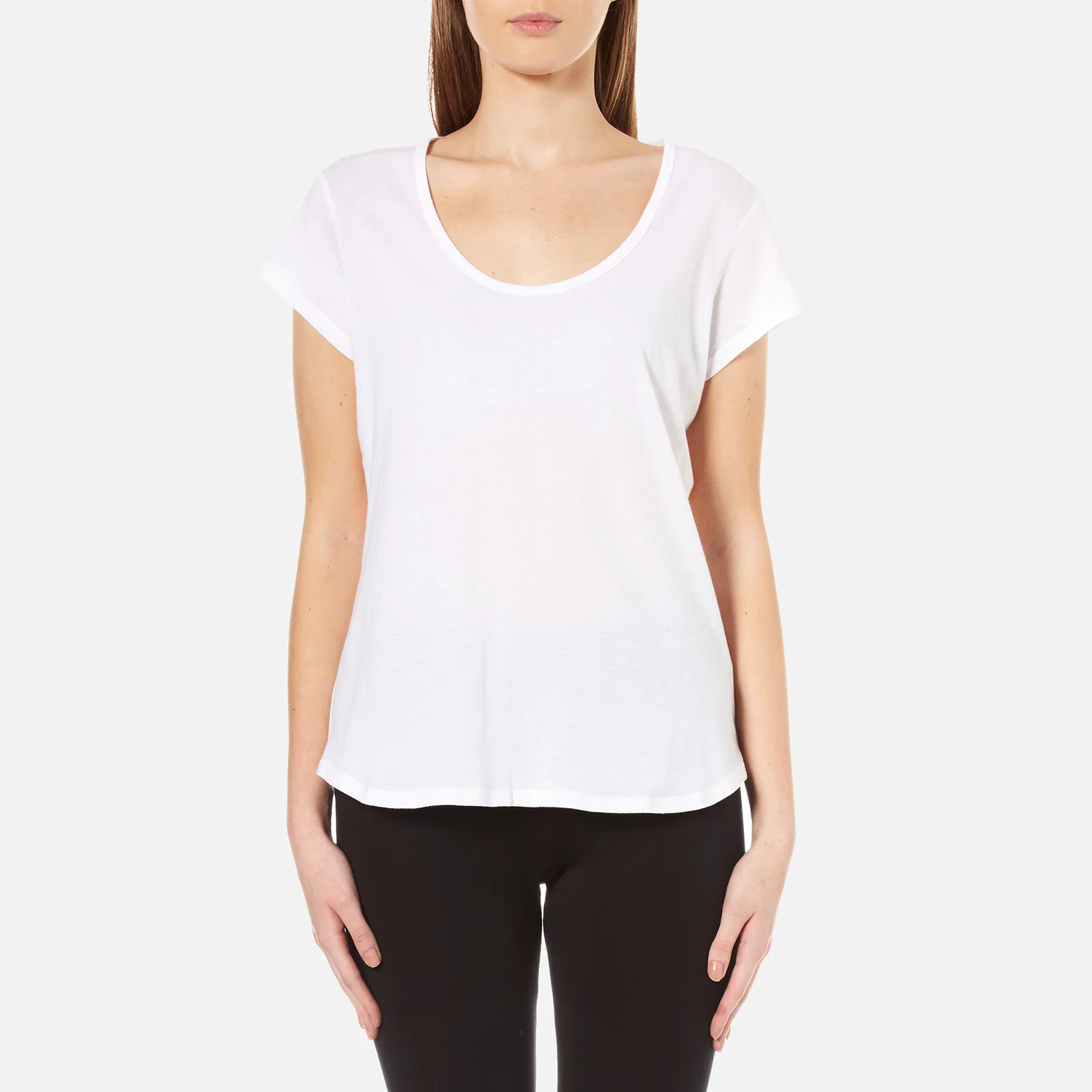 UGG Women's Betty Brushed Jersey Knit Short Sleeve T-Shirt - White Image 1