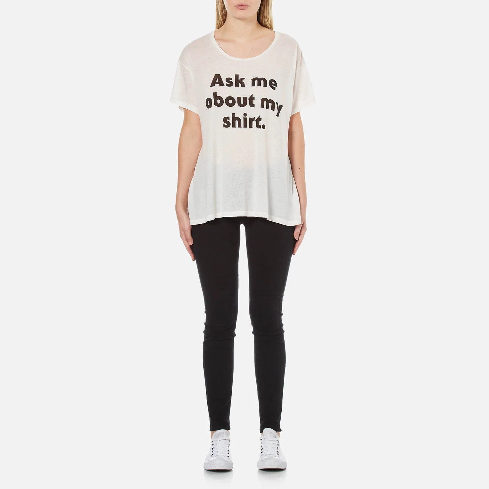 Wildfox Women's Ask Me About My Shirt T-Shirt - Alabaster Image 1