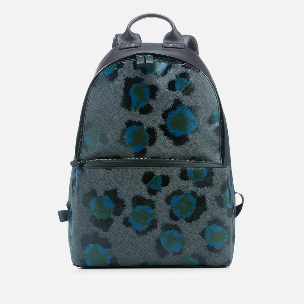 KENZO Men's Leopard Print Backpack - Black Green Image 1