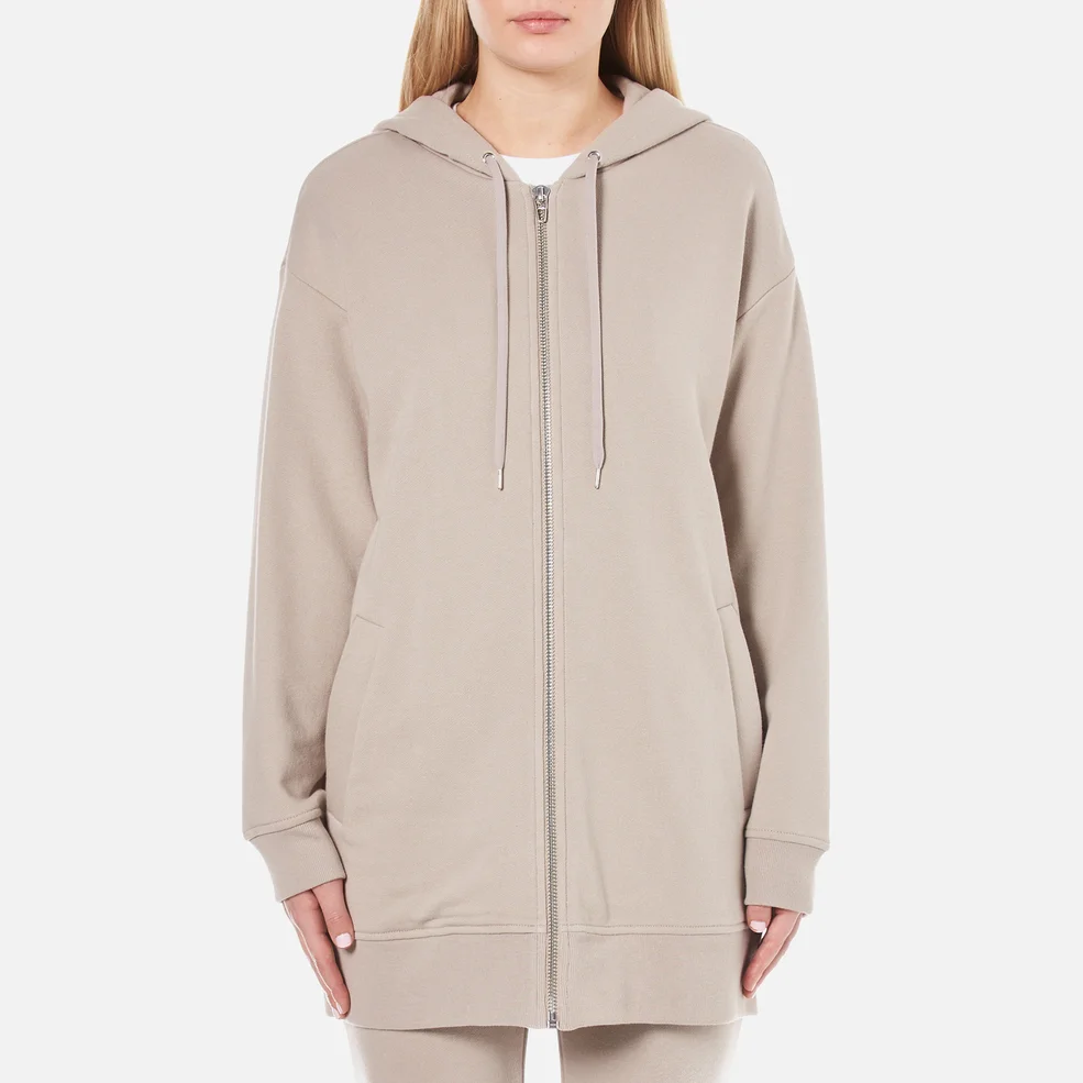 T by Alexander Wang Women's Soft French Terry Long Zip Up Hoody - Beige Image 1