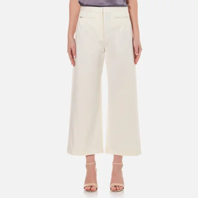 T by Alexander Wang Women's Stretch Cotton High Waisted Culottes - Eggshell