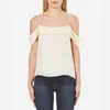T by Alexander Wang Women's Silk Georgette Pleated Off the Shoulder Top - Eggshell - Image 1