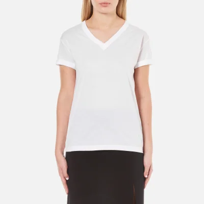 T by Alexander Wang Women's Superfine Jersey Short Sleeve V Neck T-Shirt - White