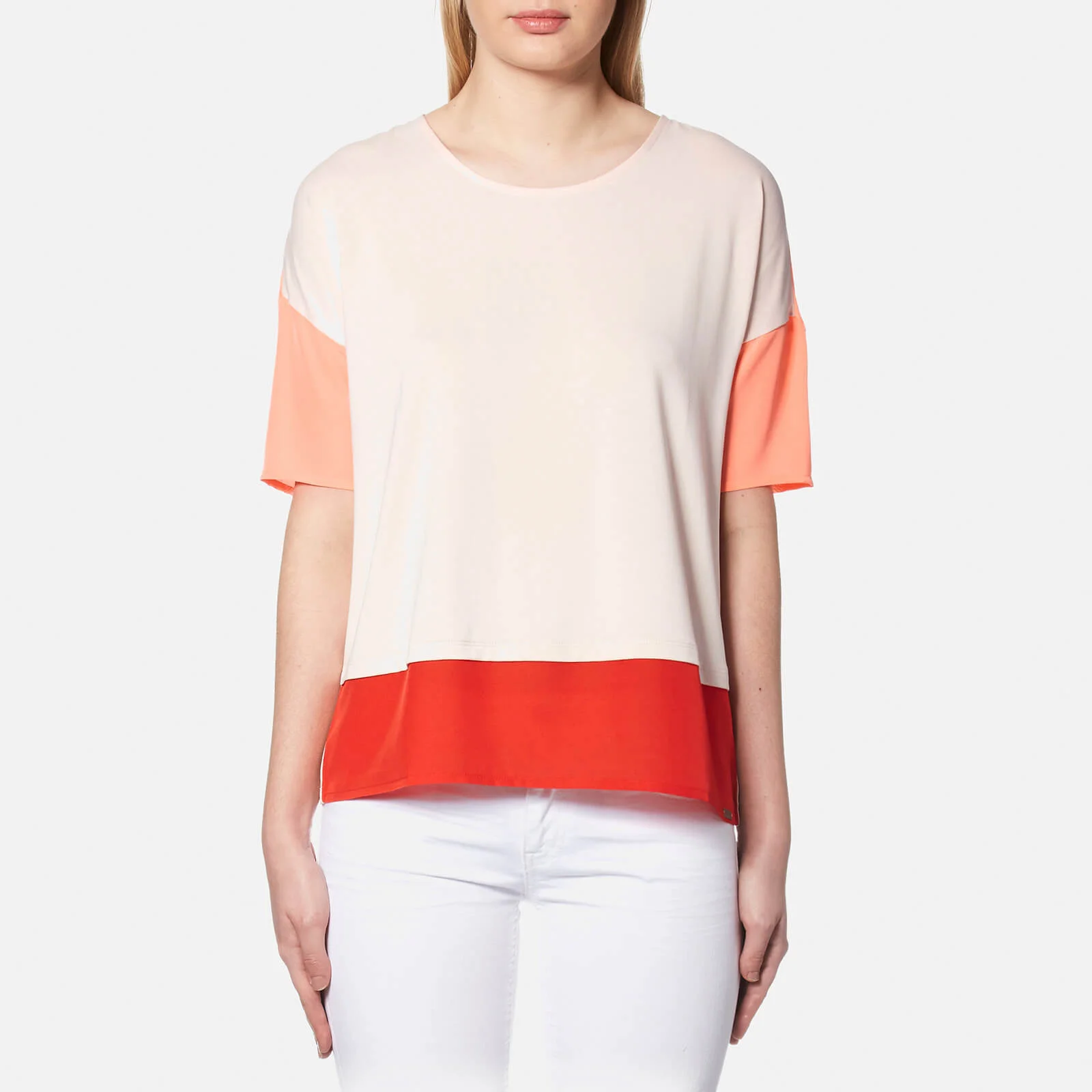 BOSS Orange Women's Tustripe T-Shirt - Light Pastel Pink Image 1