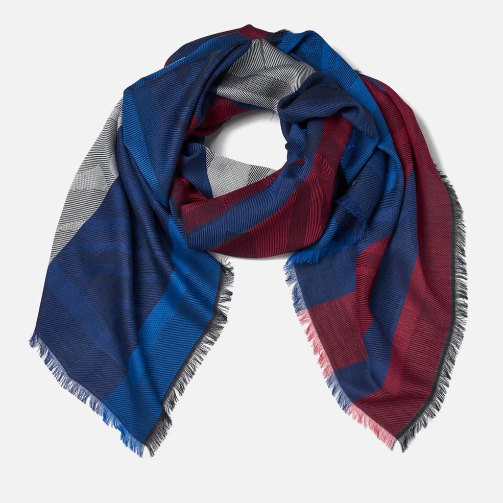 KENZO Jaquard Tiger Head Scarf - Red/White/Blue Image 1