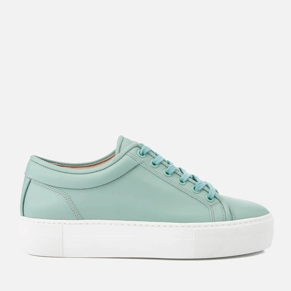 ETQ. Women's Low Top 1 Rubberized Leather Trainers - Mint Stacked Image 1