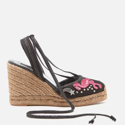 Marc Jacobs Women's Nathalie Embroidered Wedged Espadrilles - Black Multi