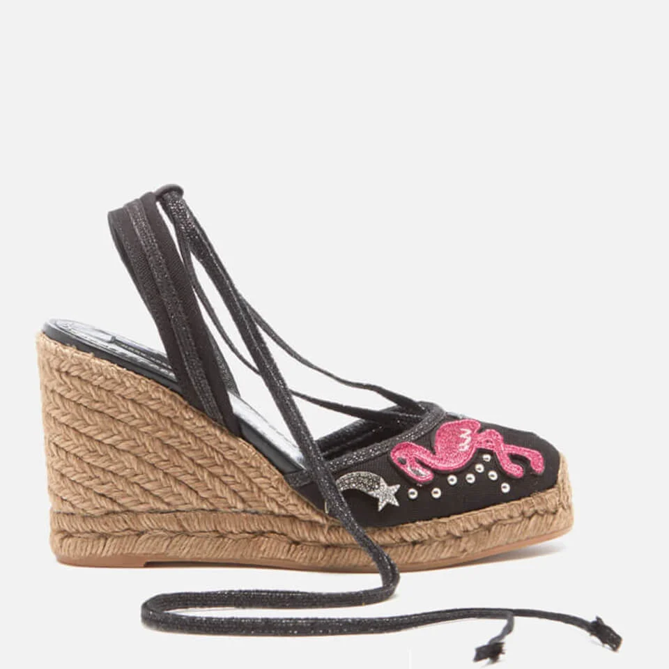 Marc Jacobs Women's Nathalie Embroidered Wedged Espadrilles - Black Multi Image 1