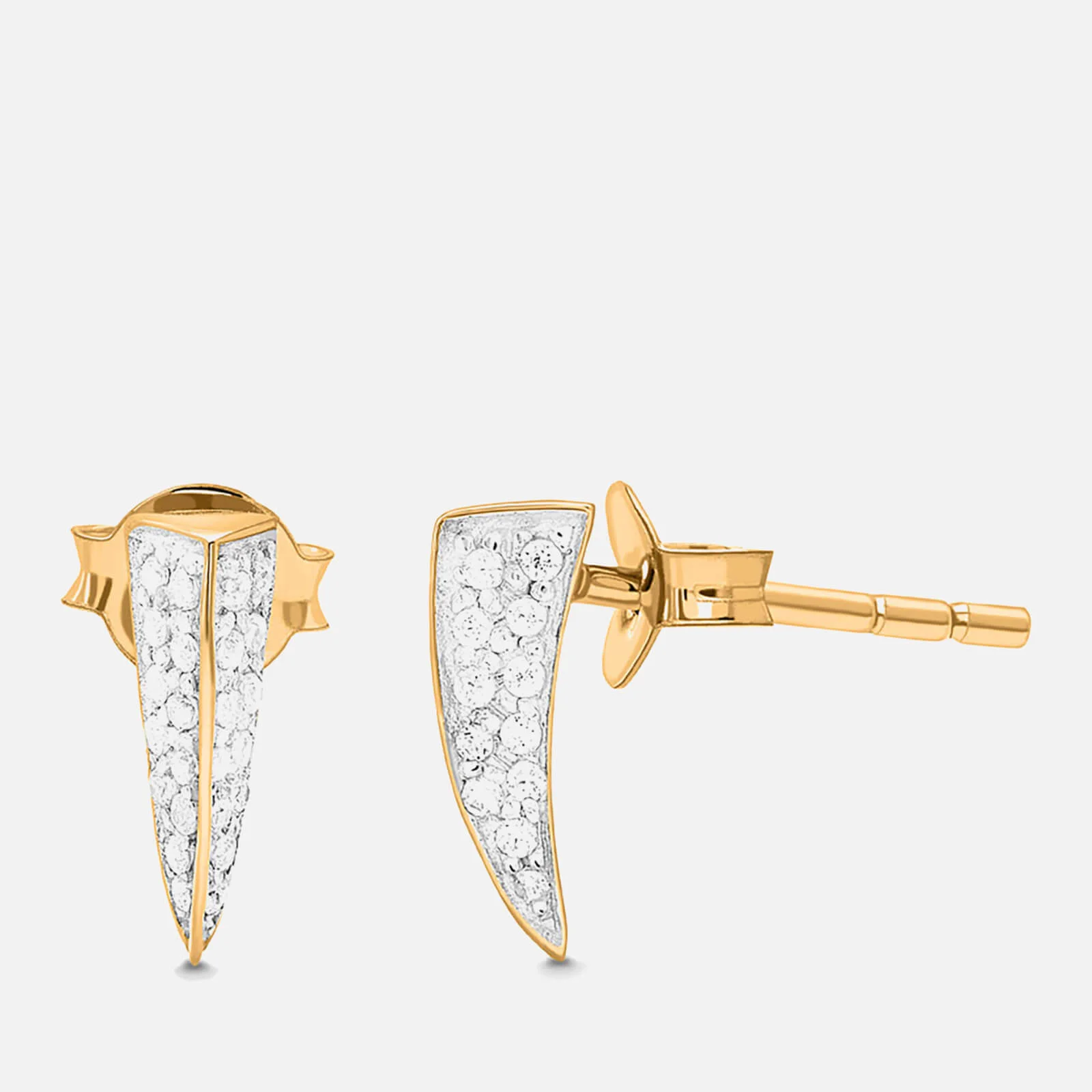 Missoma Women's Dagger Pave Stud Earrings - Gold Image 1