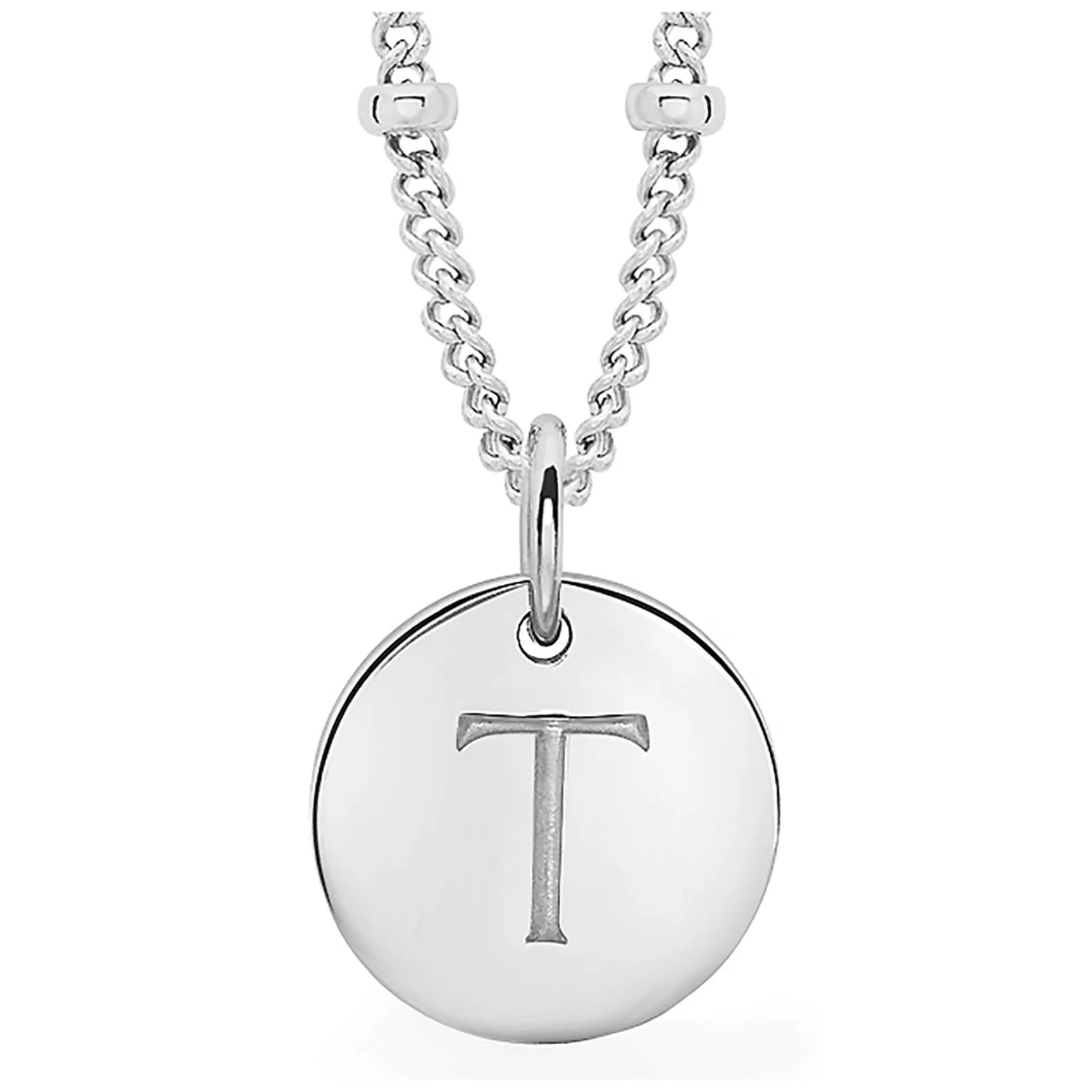 Missoma Women's Initial Charm Necklace - T - Silver Image 1
