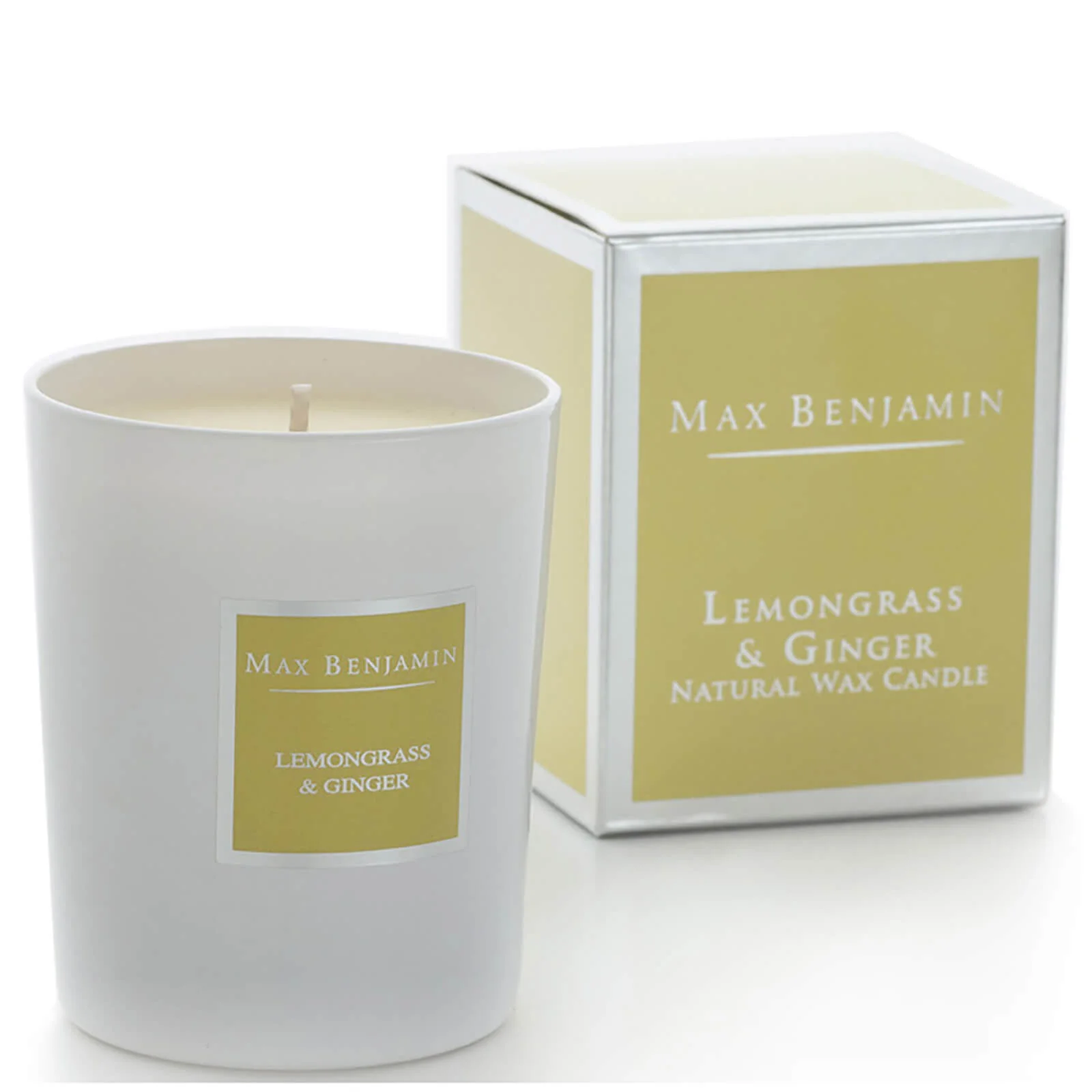 Max Benjamin Scented Glass Candle in Gift Box - Lemongrass and Ginger Image 1