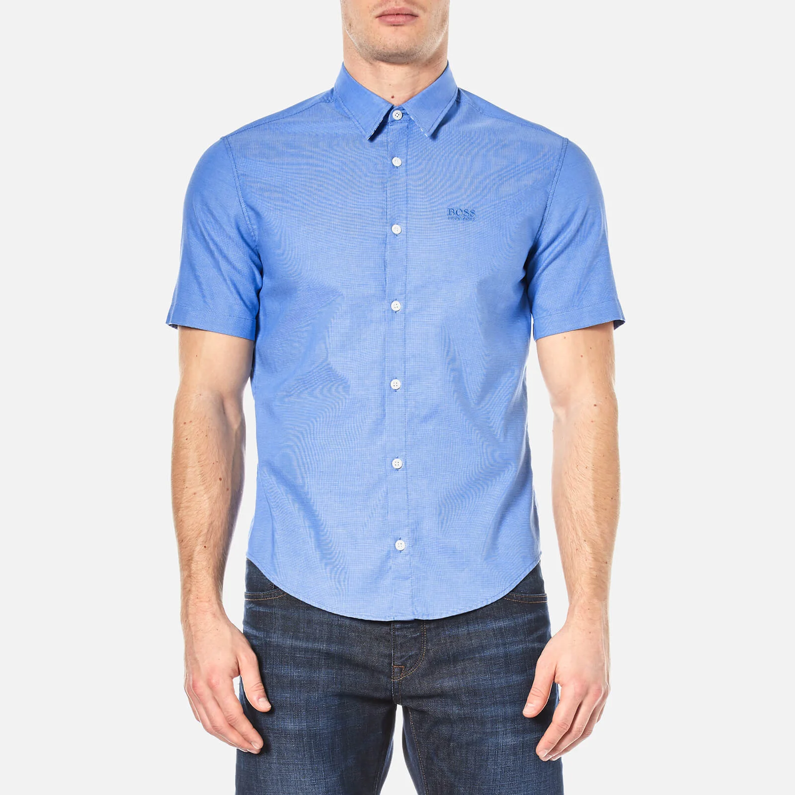BOSS Green Men's Busterino Shirt - Medium Blue Image 1