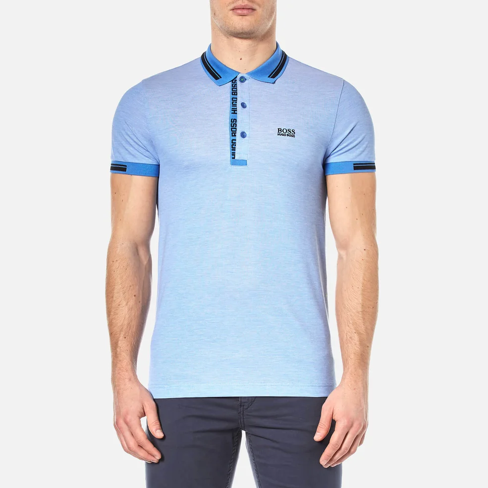 BOSS Green Men's Paule 4 Polo Shirt - Medium Blue Image 1