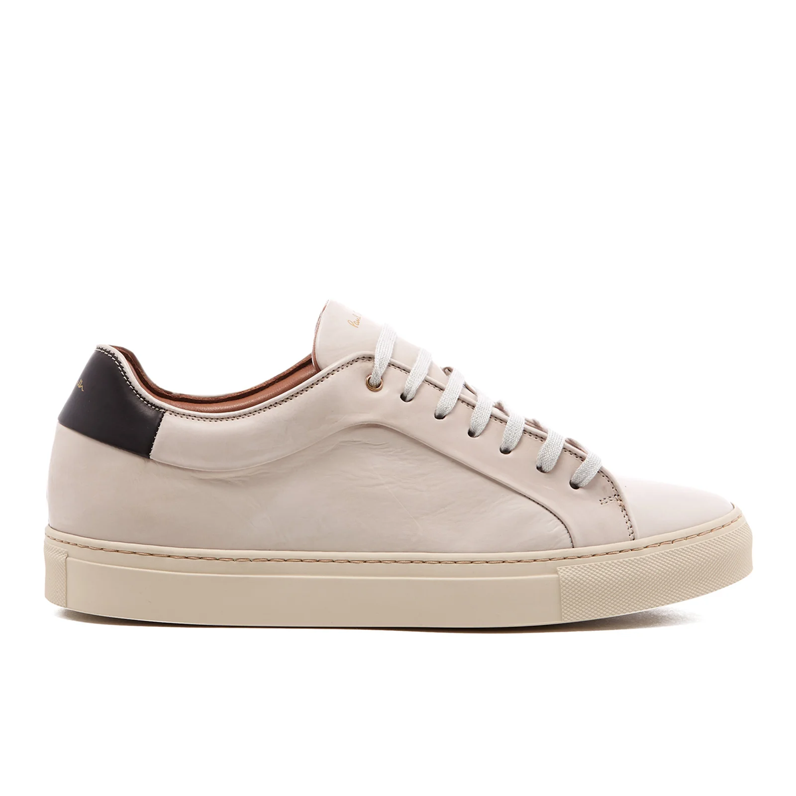 Paul Smith Men's Basso Leather Court Trainers - Quiet White Image 1