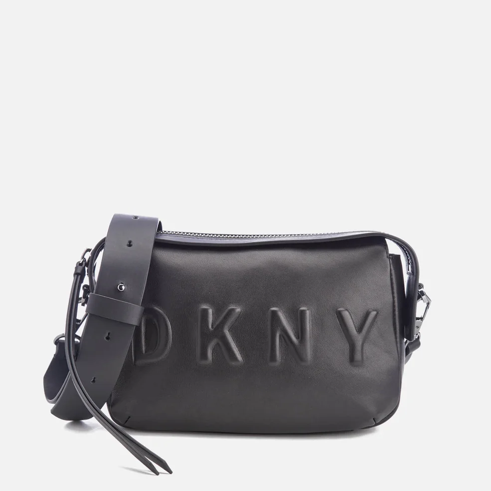DKNY Women's Debossed Logo Cross Body Bag - Black Image 1