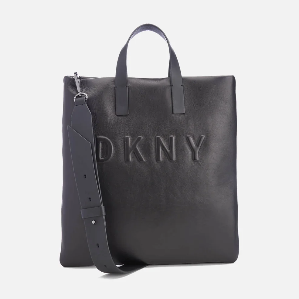 DKNY Women's Debossed Logo Tote Bag - Black Image 1