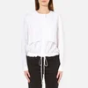 DKNY Women's Long Sleeve Cinch Waist Shirt Tail Pullover - White - Image 1