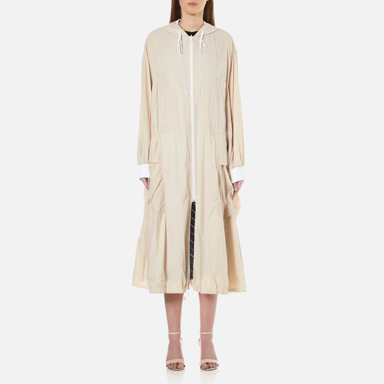 DKNY Women's Pure Reversible Oversized Hooded Coat - Gesso/Nude Image 1