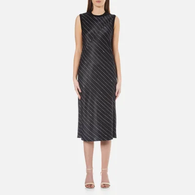 DKNY Women's Sleeveless Slip Dress with Seaming Detail - Black/Gesso