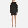 DKNY Women's Long Sleeve Cold Shoulder Dress with Bonded Raw Edges - Black - Image 1