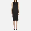 DKNY Women's Sleeveless Mixed Media Wrap Front Dress with Side Slits - Black - Image 1