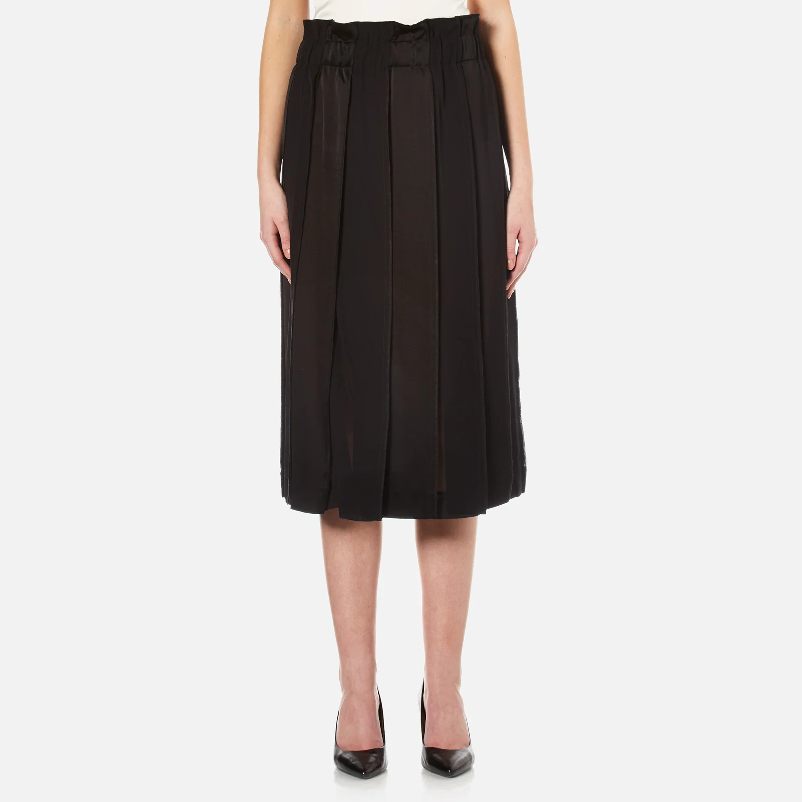 DKNY Women's Paneled Skirt with Hidden Drawcord - Black Image 1