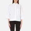 DKNY Women's Pure 3/4 Sleeve Shirt with Hidden Placket and Pocket - White - Image 1