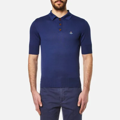 Vivienne Westwood Men's Classic Knitted Polo Shirt - Blue
