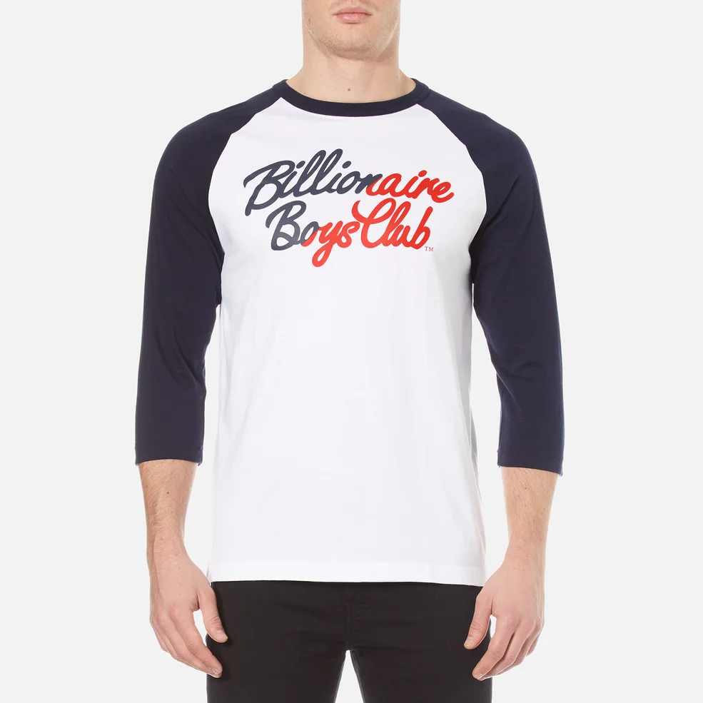 Billionaire Boys Club Men's Script Logo Raglan T-Shirt - White Image 1