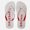 Orlebar Brown Men's Efren Flip Flops - White/Rescue Red - Image 1