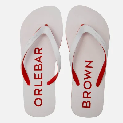 Orlebar Brown Men's Efren Flip Flops - White/Rescue Red