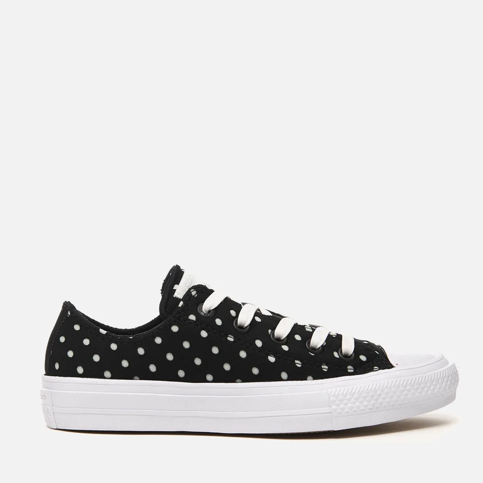 Converse Women's Chuck Taylor All Star II Ox Trainers - Black/White Image 1
