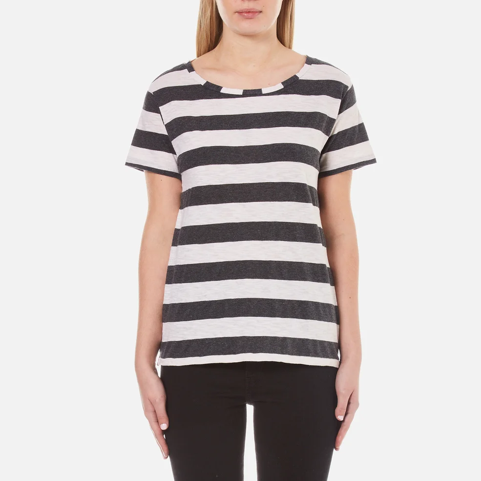 Maison Scotch Women's Loose Fit T-Shirt in Stripes - Multi Image 1